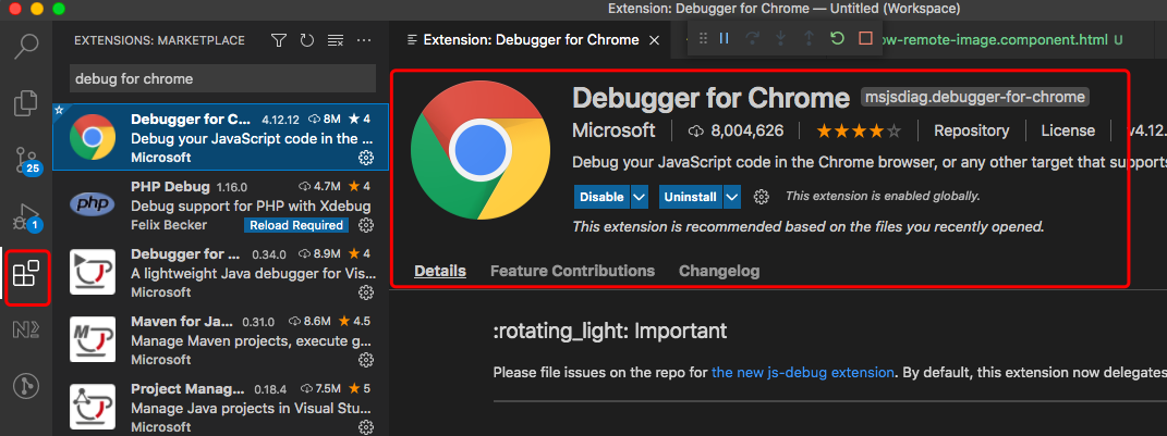 debugger extension